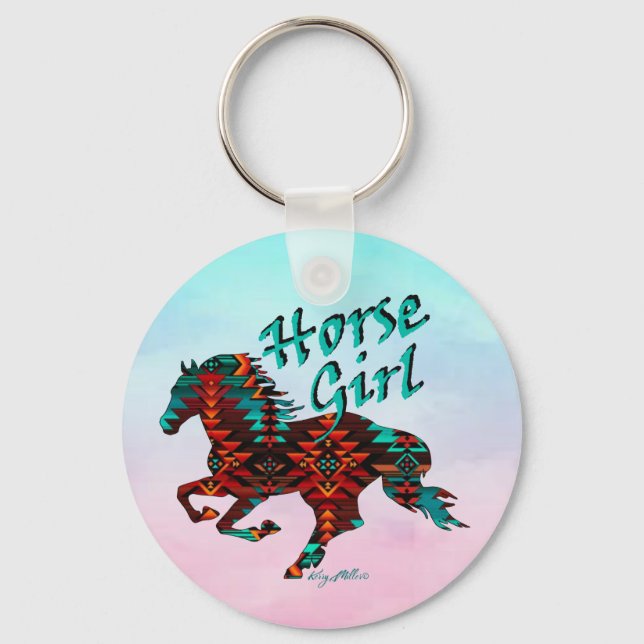 Porte-clés Cheval Girl, Cheval du Sud-Ouest (Recto)