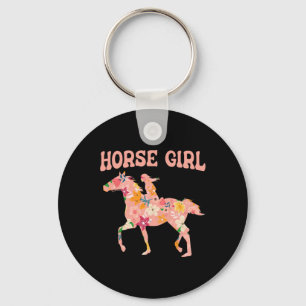 Porte-clés Cheval Girl - Cheval équitation Cheval cavalier Ho