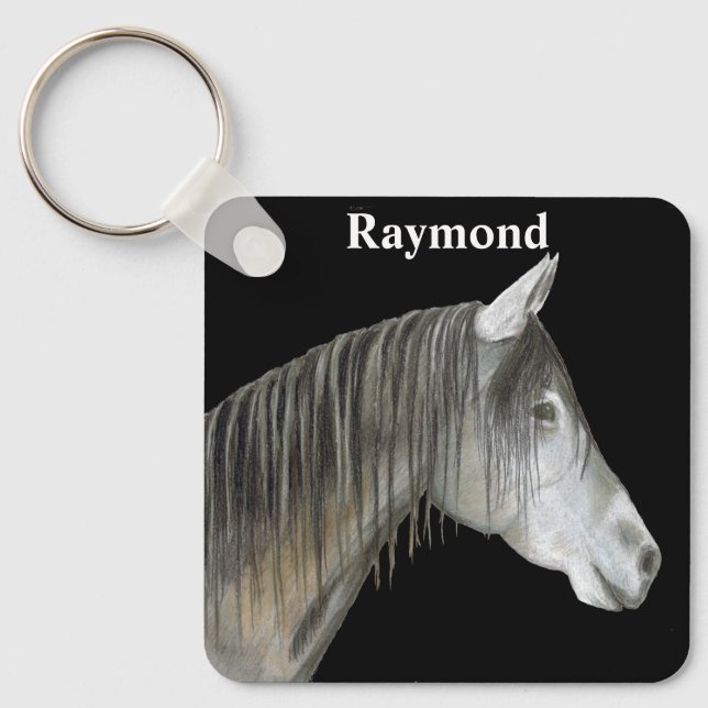 Porte-clés Cheval gris (Recto)