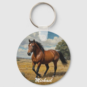 Porte-clés Cheval Lover Photo personnalisée et nom Personnali