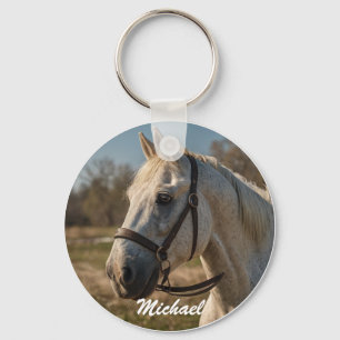 Porte-clés Cheval Lover Photo personnalisée et nom Personnali