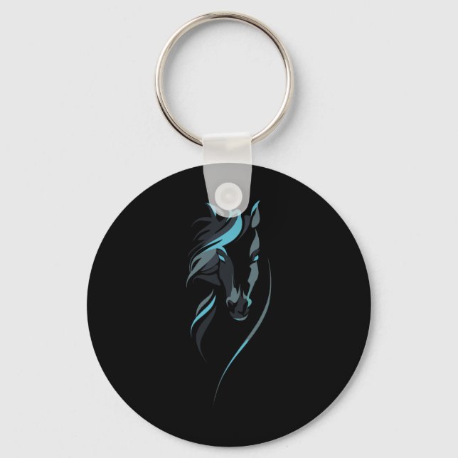 Porte-clés Cheval Majestueux Pour Les Filles D'Équitation Et  (Recto)