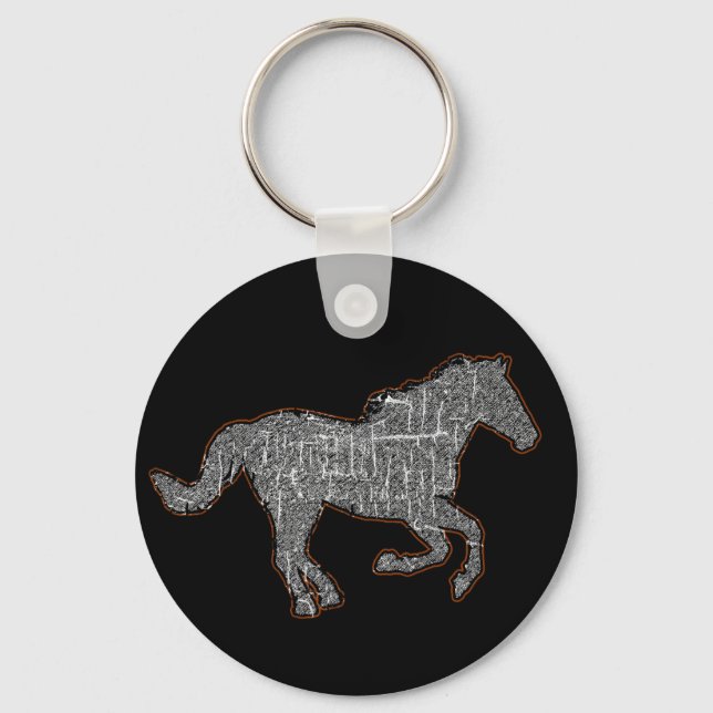 Porte-clés cheval noir (Recto)
