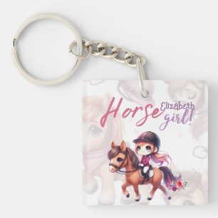 Porte-clés Cheval Personnalisé Rider Dressage Girl Nommé