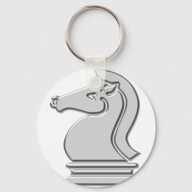 Porte-clés Chevalier Cool pièce d'échecs métalliques (Recto)