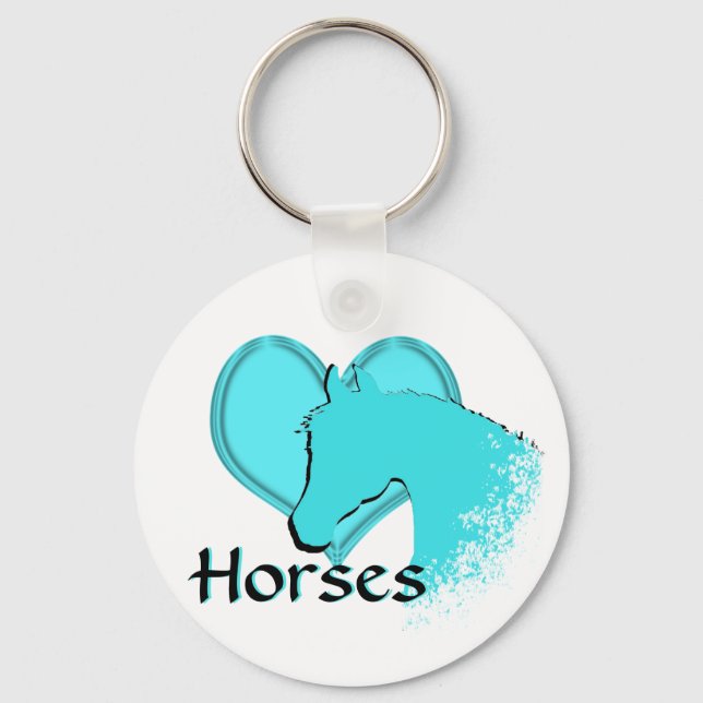 Porte-clés Chevaux cardiaques III (aqua) (Recto)