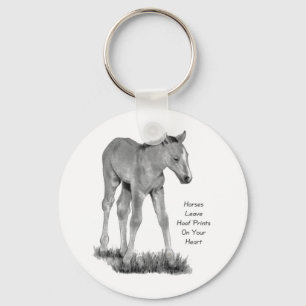 Porte-clés Chevaux d'amour : Hoofprints sur votre coeur :