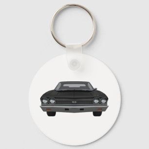 Porte-clés Chevelle 1968 solides solubles : Finition noire