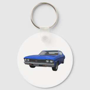 Porte-clés Chevelle 1969 solides solubles : Finition bleue