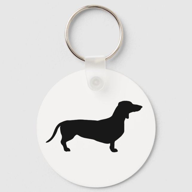 Porte-clés Cheveux courts Dachshund - Silhouette 1 (Recto)