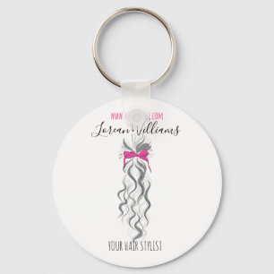 Porte-clés cheveux longs ondulés avec un arc Hairstyling marq
