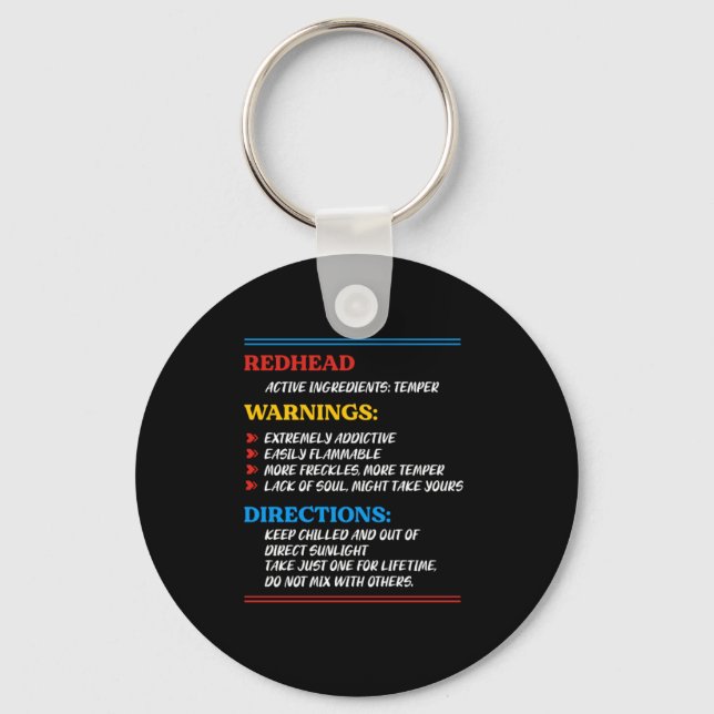 Porte-clés Cheveux roux Ginger Freckles Redheads Cadeau (Recto)