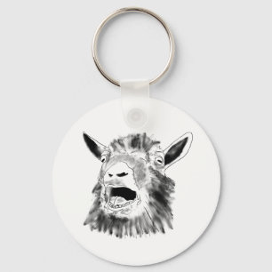 Porte-clés Chèvre criarde drôle dessinant l'art animal