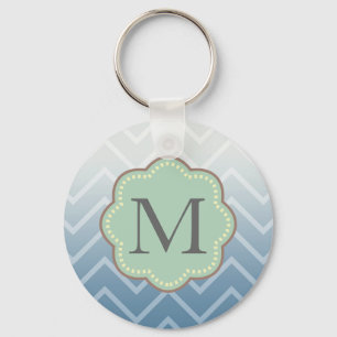 Porte-clés Chevron blanc bleu ciel