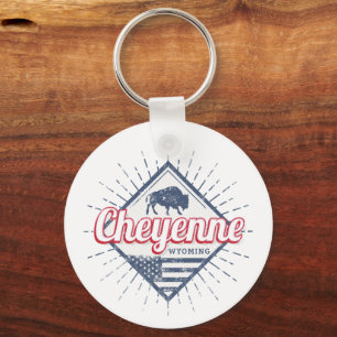 Porte-clés Cheyenne City Wyoming États-Unis Vintage USA