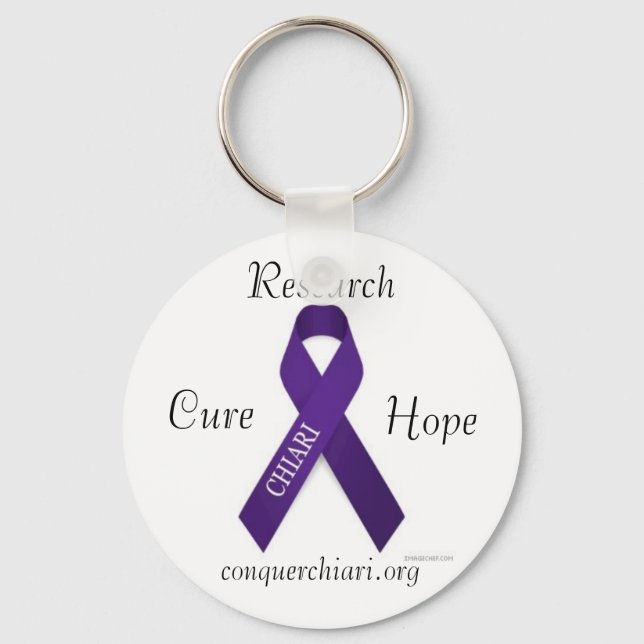 Porte-clés CHIARI, Cure, Hope, Research, conquerchiari.org (Recto)