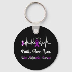 Porte-clés Chiari Malformation Sensibilisation Heartbeat Chri