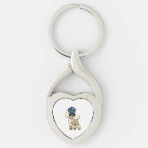 Porte-clés Chibi Anime Police Poodle Chien
