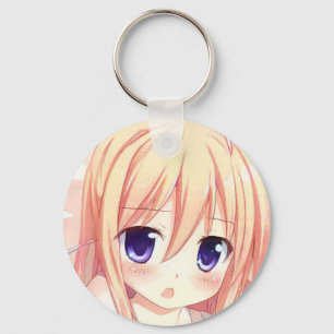 Porte-clés Chibi mignonette blonde fille indigo yeux bleus