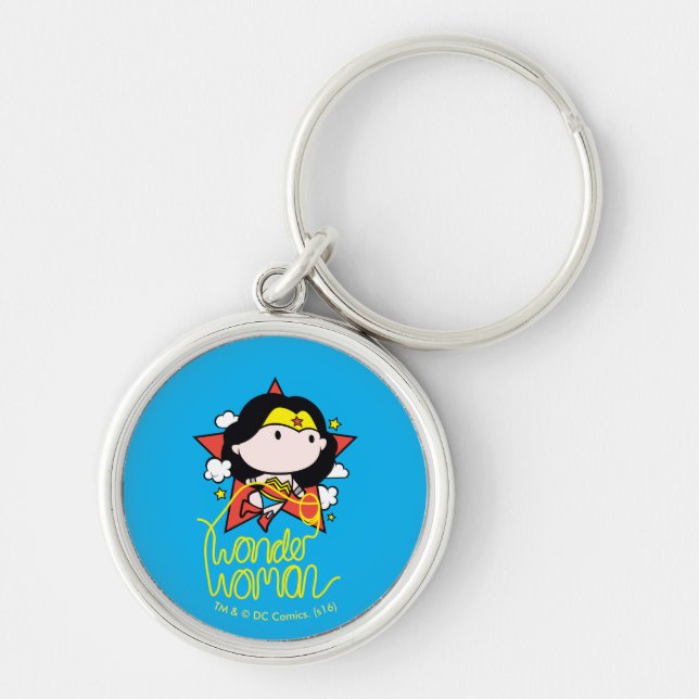 Porte-clés Chibi Wonder Woman Voler Avec Lasso (Devant)