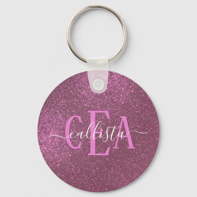 Porte-clés Chic Elegant Plum violet Parties scintillant étinc (Recto)