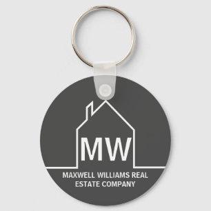 Porte-clés Chic Grey Immobilier Société Monogram Realtor