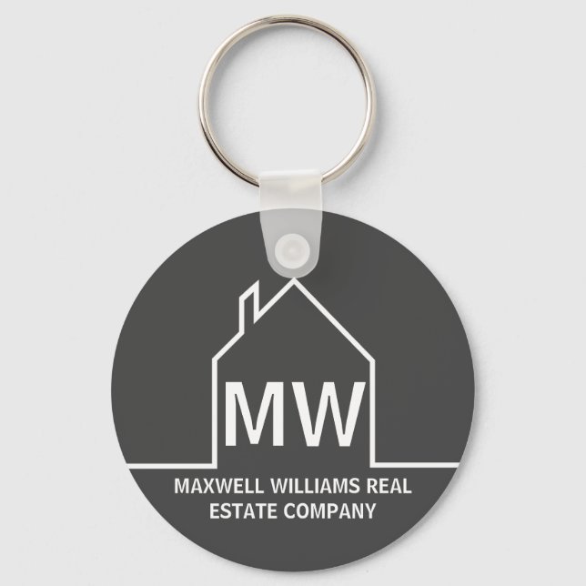 Porte-clés Chic Grey Immobilier Société Monogram Realtor (Recto)