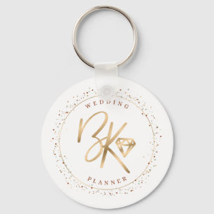 Porte-clés Chic Initiales & Confetti Custom Made Company Logo