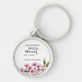 Porte-clés Chic rose Sakura Floral Fête des mariées Merci