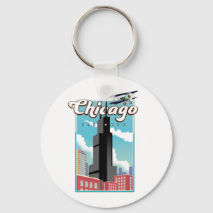 Porte-clés Chicago Illinois USA poster de voyage Magnet