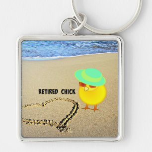 Porte-clés Chick à la retraite à la plage