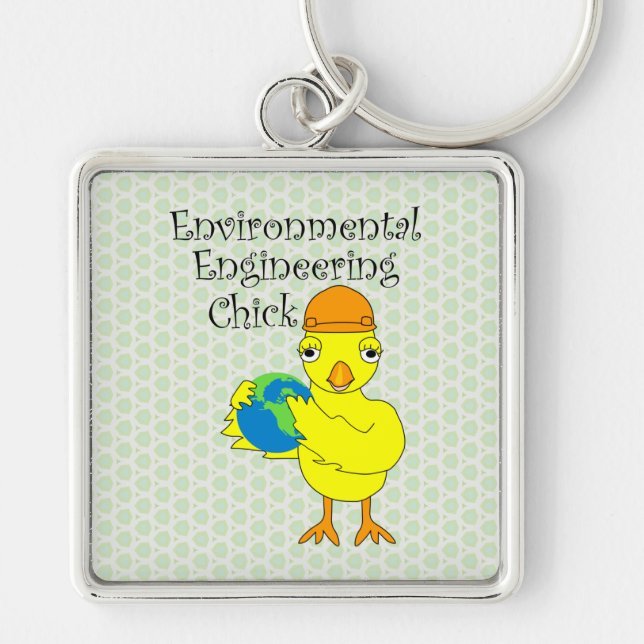 Porte-clés Chick d'ingénierie de l'environnement (Devant)