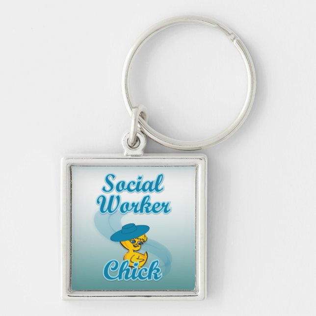 Porte-clés Chick ouvrier social #3 (Devant)