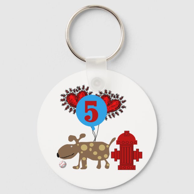 Porte-clés Chien 5e anniversaire tshirts et cadeaux (Recto)