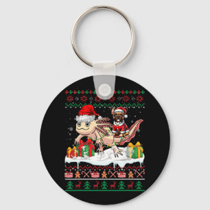 Porte-clés Chien à cheval français Axolotl Christmas Swea