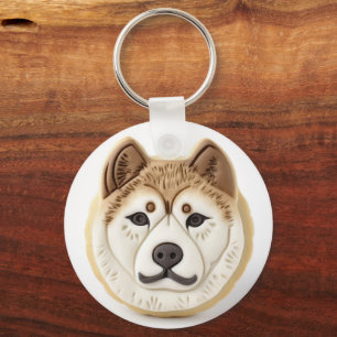 Porte-clés Chien Akita Inspiré de la 3D