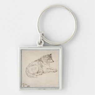 Porte-clés Chien arctique, faisant face juste (crayon sur le