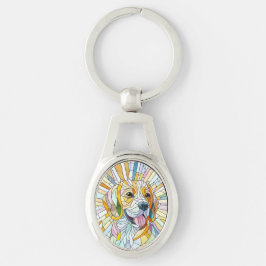 Porte-clés Chien beagle - Art Mosaïque coloré