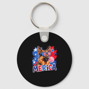 Porte-clés chien berger allemand bubble gum 4 juillet américa