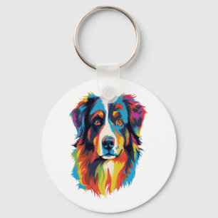 Porte-clés Chien berger australien coloré