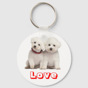 Porte-clés Chien Bichon Frise Blanc