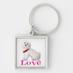 Porte-clés Chien Bichon Frise Blanc Mignon