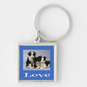 Porte-clés Chien Bouvier Australien Bleu Mignon