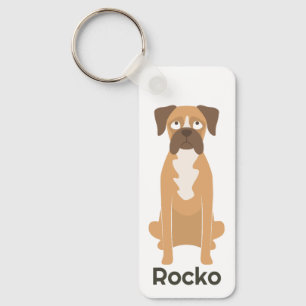 Porte-clés chien Boxer personnalisé avec nom Cadea