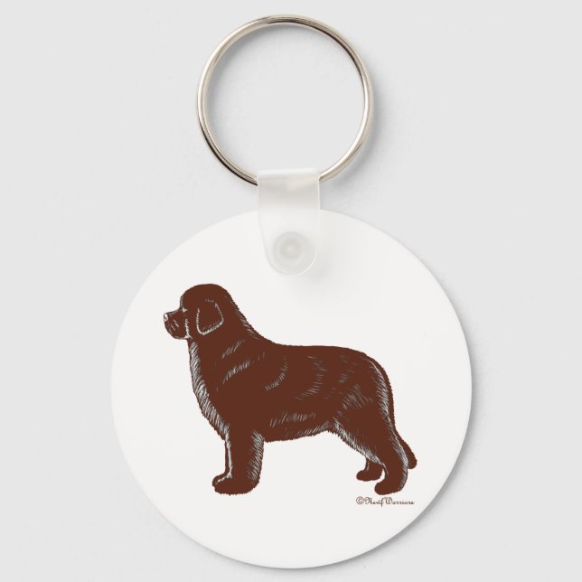 Porte-clés Chien Brown de Terre-Neuve (Recto)