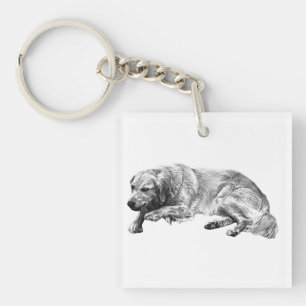 Porte-clés Chien calme reposant