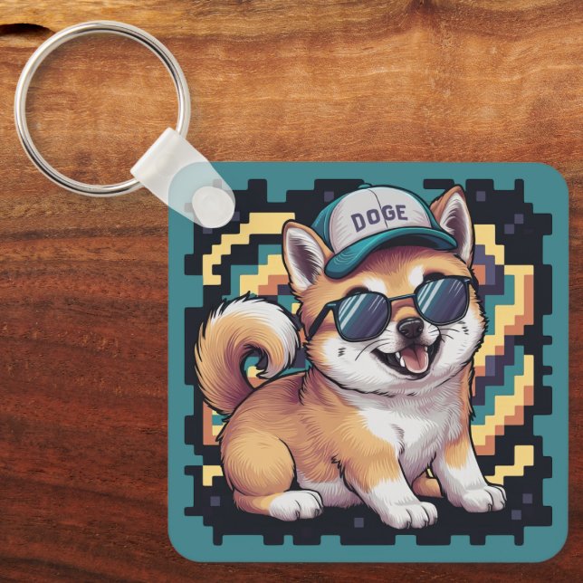 Porte-clés Chien chiot Shiba Inu (Recto)