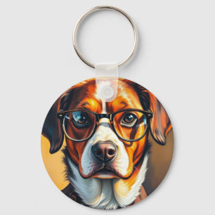 Porte-clés Chien Cool avec Lunettes de Soleil