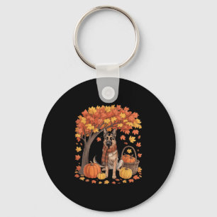 Porte-clés Chien de berger allemand Écharpe d'automne Citroui