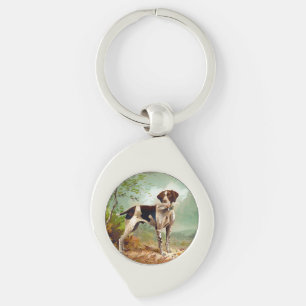 Porte-clés Chien de chasse avec oiseau dans la bouche